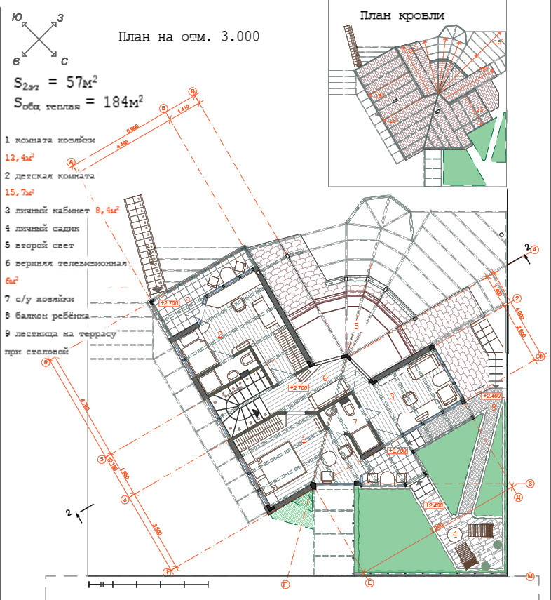Дом в Магнитогорске. План на отм.+3.00