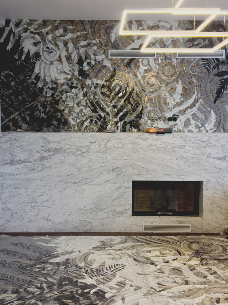 Обложка проекта: Панно из мозаики для лестницы и камина .