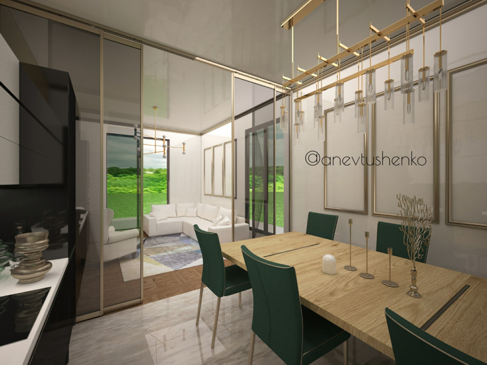 Дом 2 этажный для теплого региона в современном стиле.