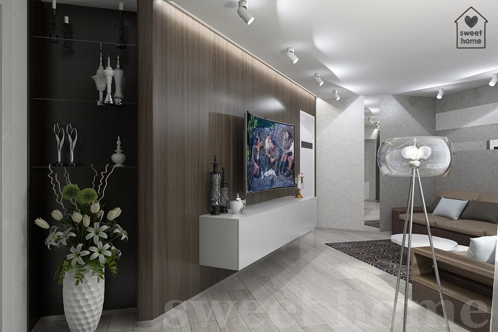 минимализм, две совмещенные квартиры