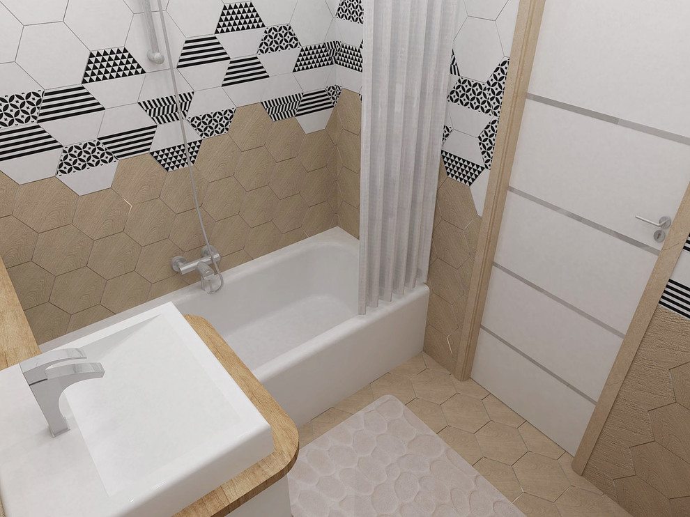 Ванная комната Дерево и геометрия