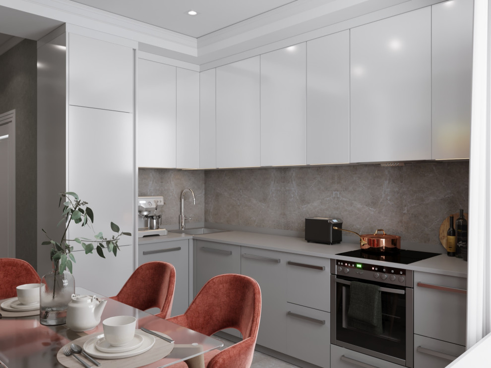 кухня с терракотовыми акцентами