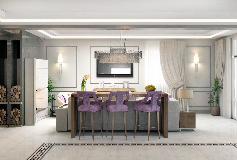 Интерьер гостиной для загородного дома