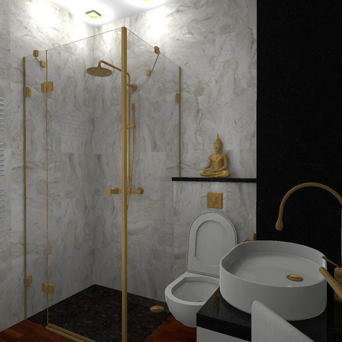 Спальня и ванная для молодой супружеской пары