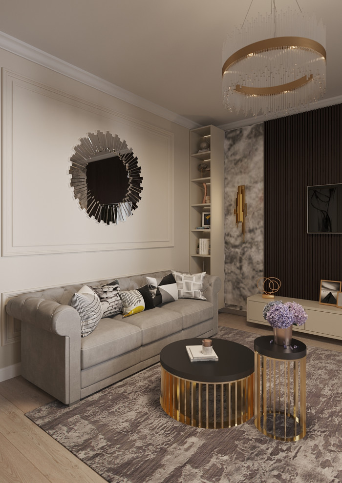 Обложка проекта: Гостиная в стиле неоклассика