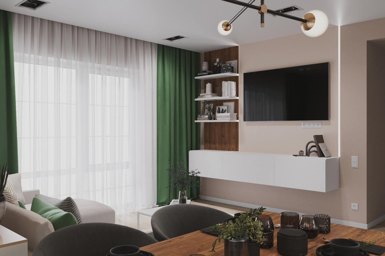 Кухня-гостиная-прихожая