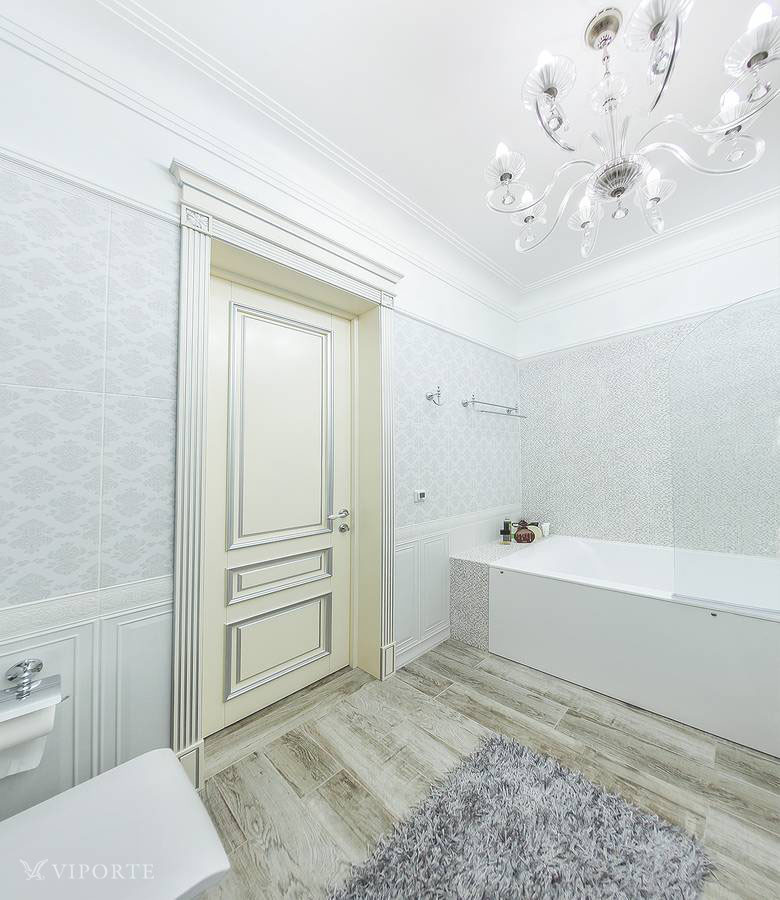 Дверь из массива бука Рим в интерьере "В тауповых тонах"