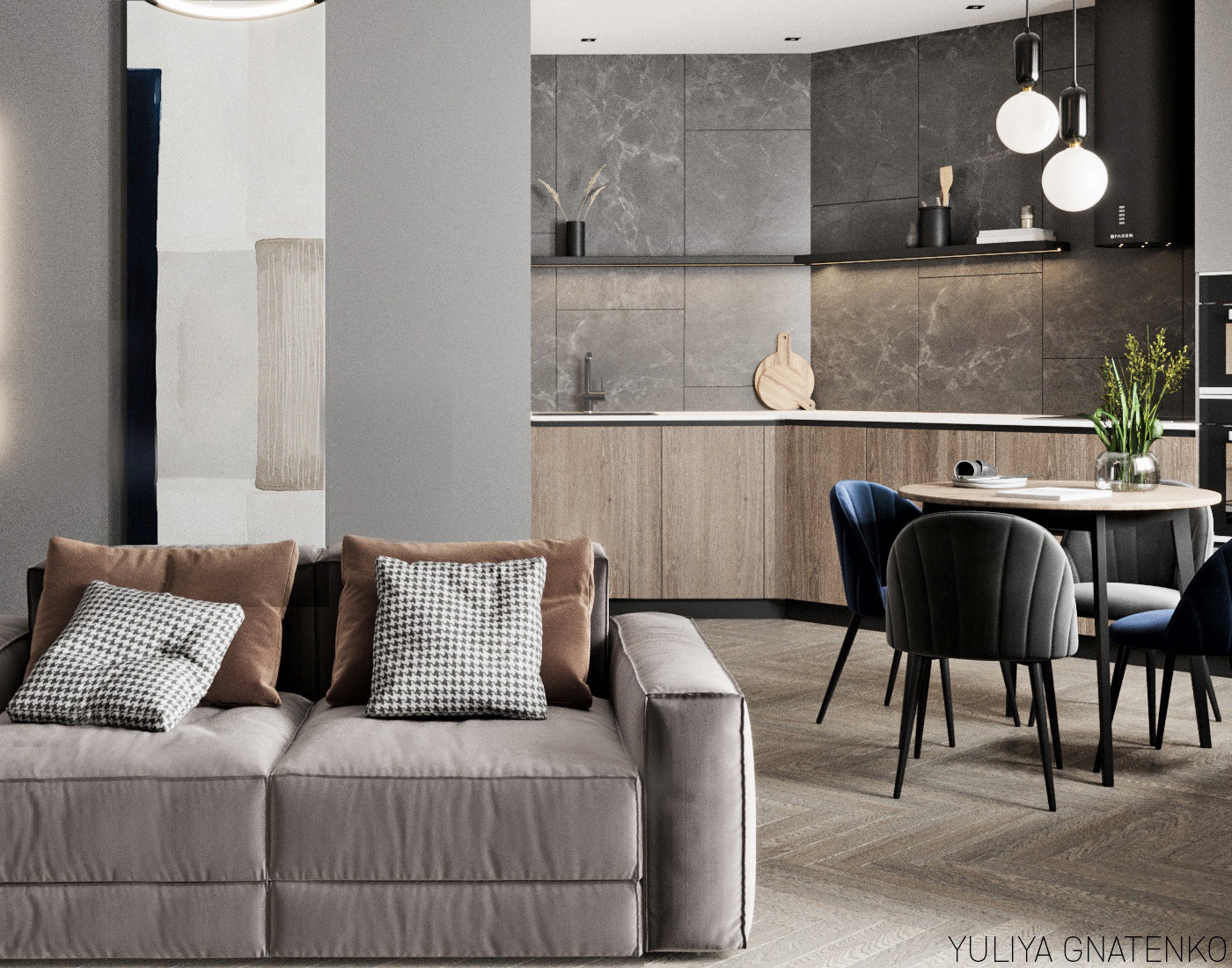 Обложка проекта: Современная квартира для молодой пары.