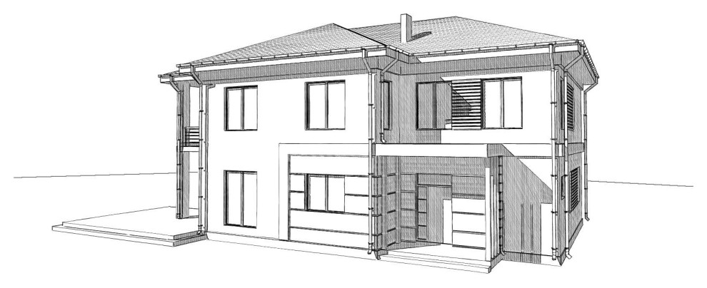 Фор-эскиз загородного жилого дома в Ленинградской области