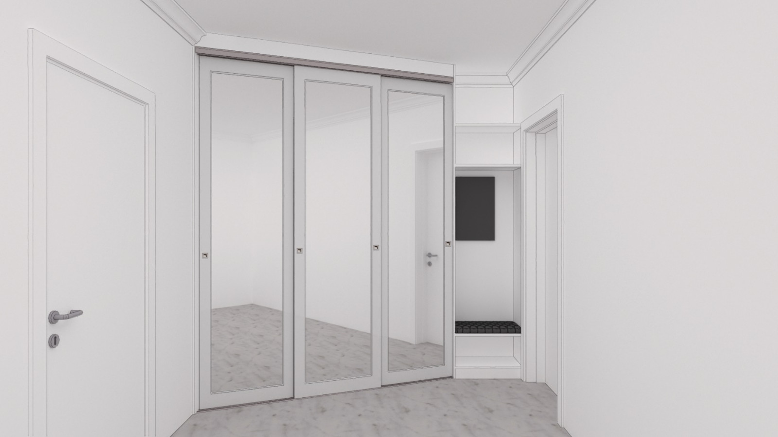 Шкаф-купе коридор Визуализация