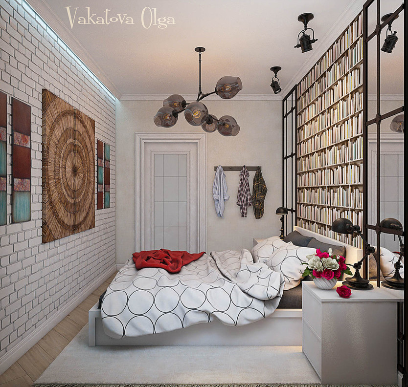 Обложка проекта: Интерьер спальни в скандинавском стиле.