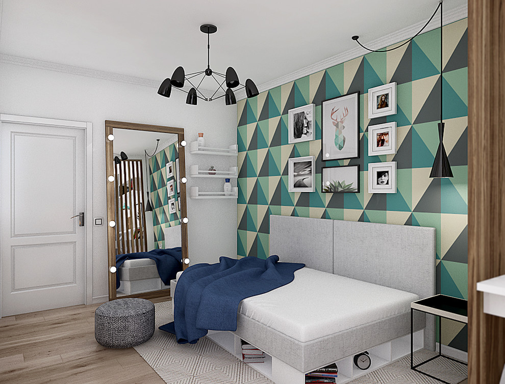 Гостиная и спальня в скандинавском стиле, ЖК "Царская столица".