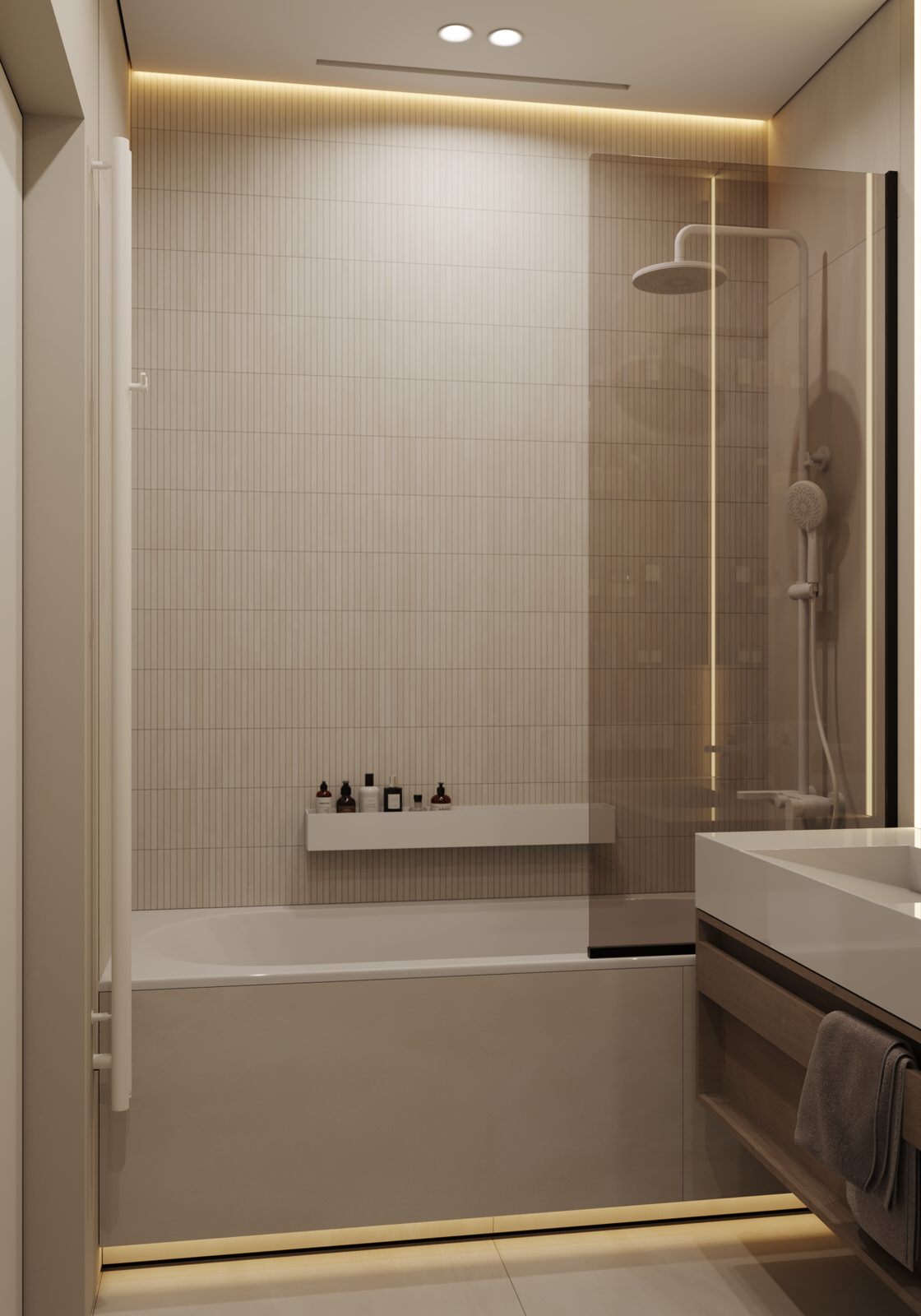 Минималистичный санузел  (Трехкомнатная квартира, Пенза)