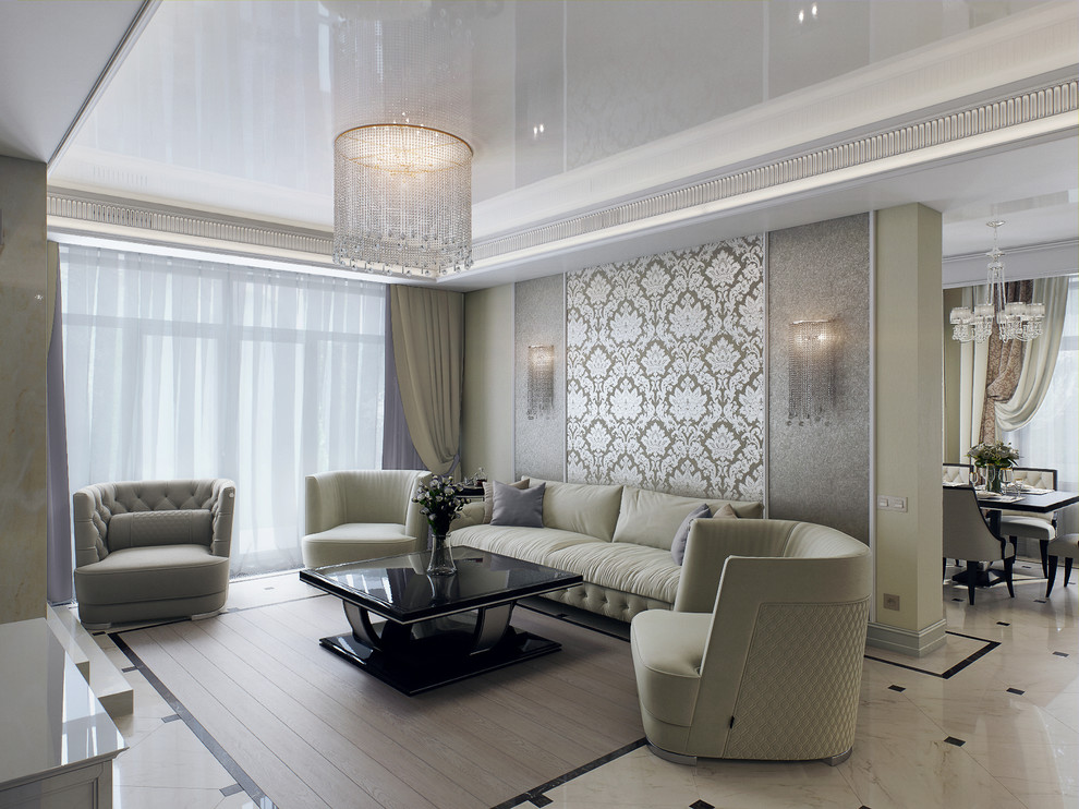 Интерьер в стиле современной классики с элементами Ар Деко.