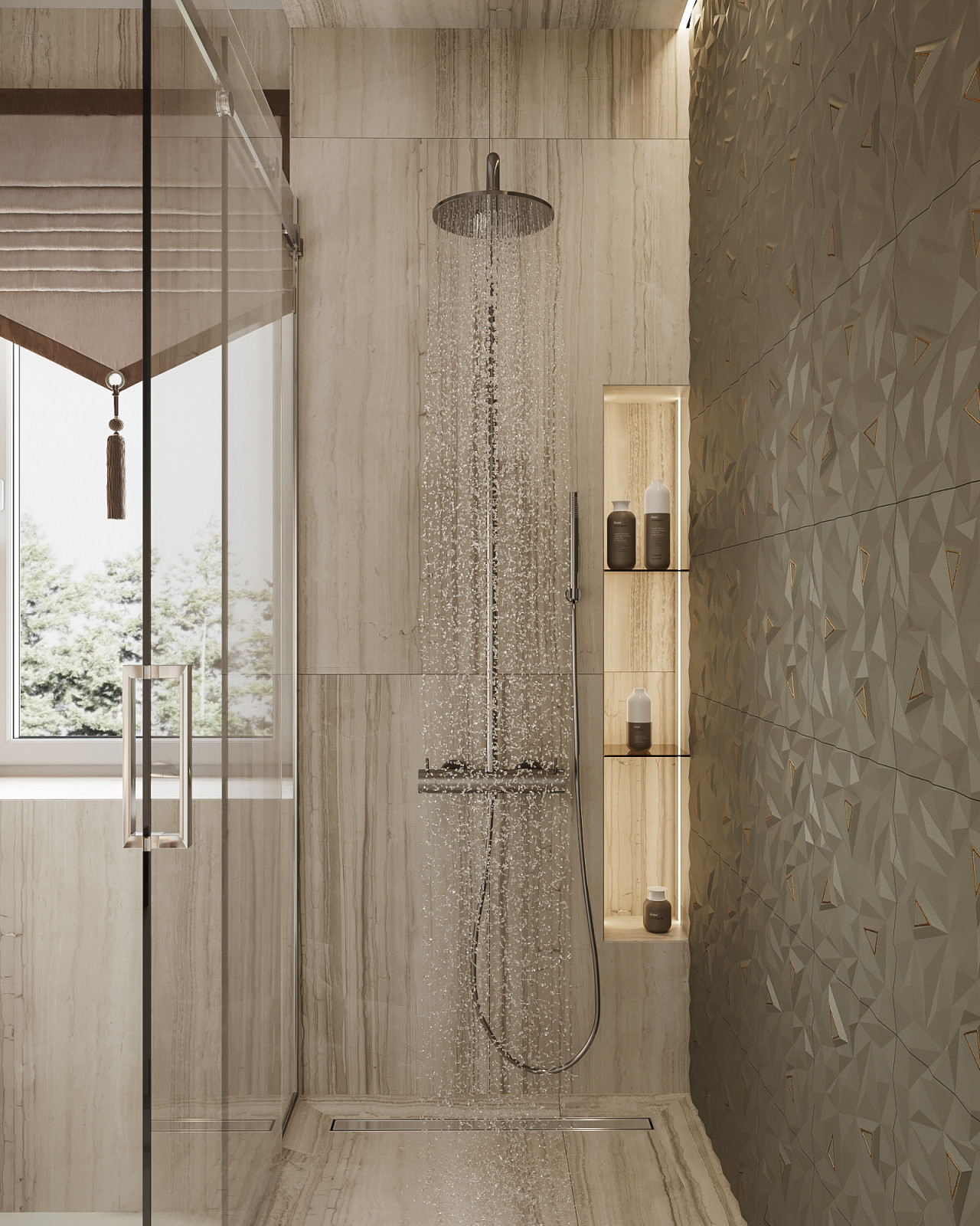 Душевая с окном в частном доме г. Казань