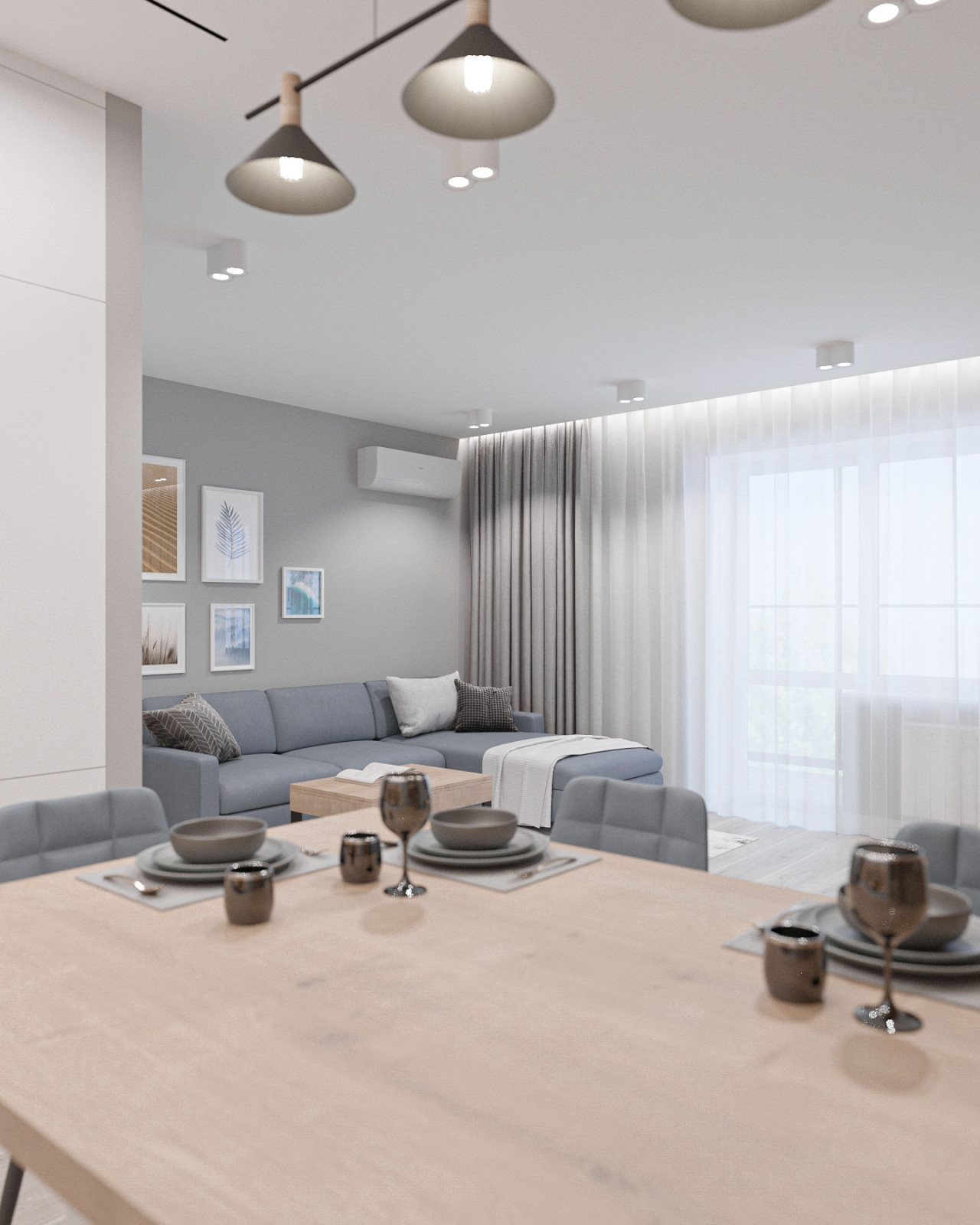 Частичный проект 2-к квартиры