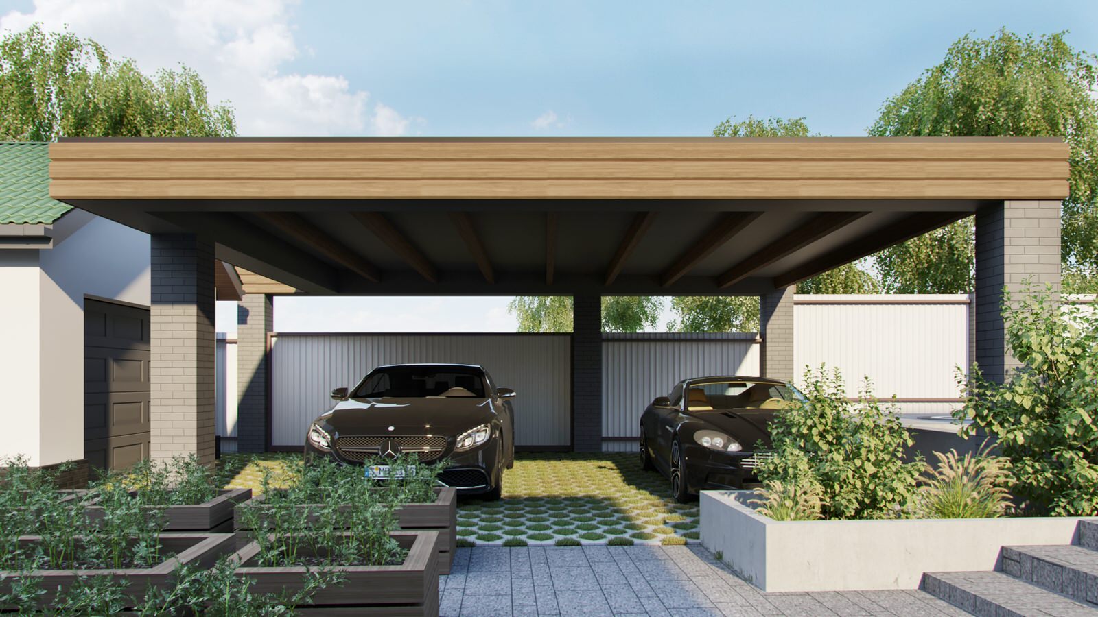 Одноэтажный загородный дом