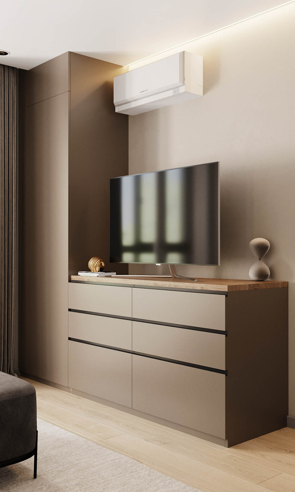 Спальня в светлых тонах