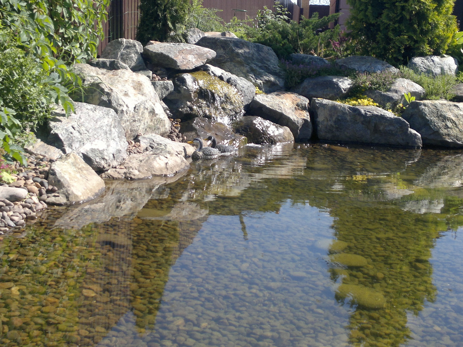 Водоем с водопадом