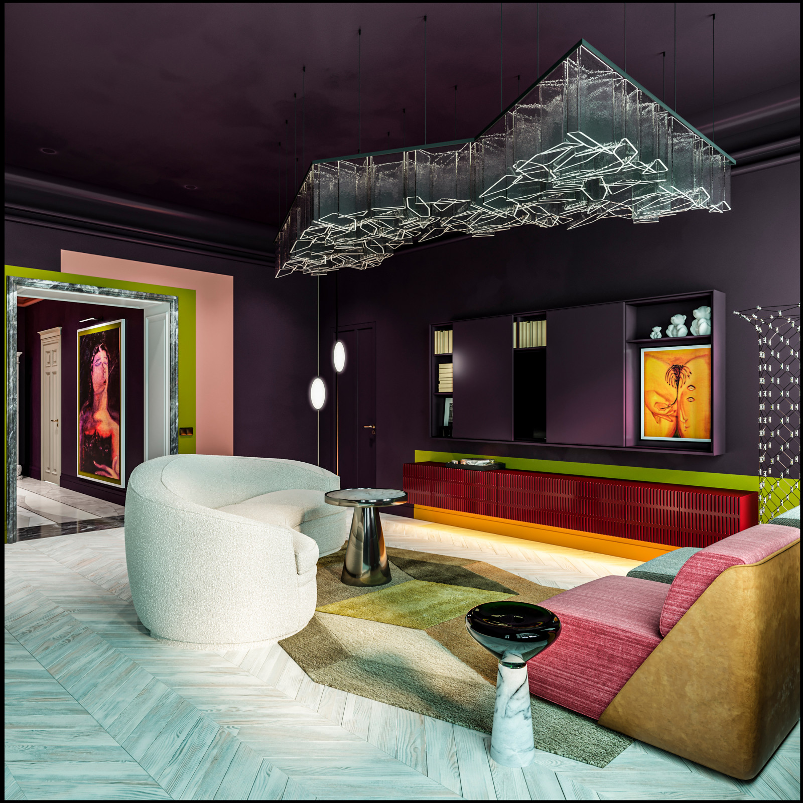 Дизайн не для всех в 3-хкомнатной сталинке 120 м2 на Малой Ордынке