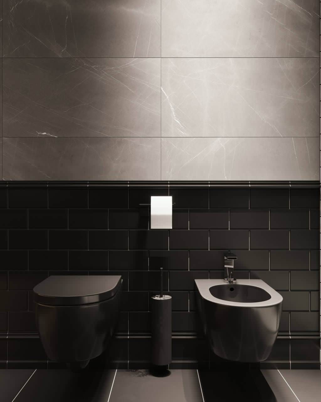 Black interior for a bachelor in St. Petersburg, 75m2