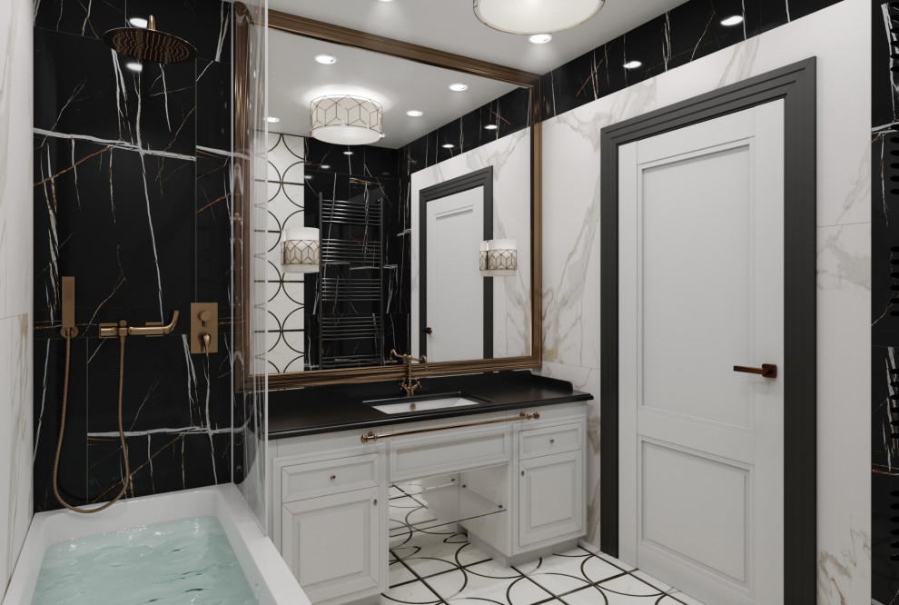 Обложка проекта: Ванная комната из проекта трехкомнатной квартиры ЖК «СКАНДИС»