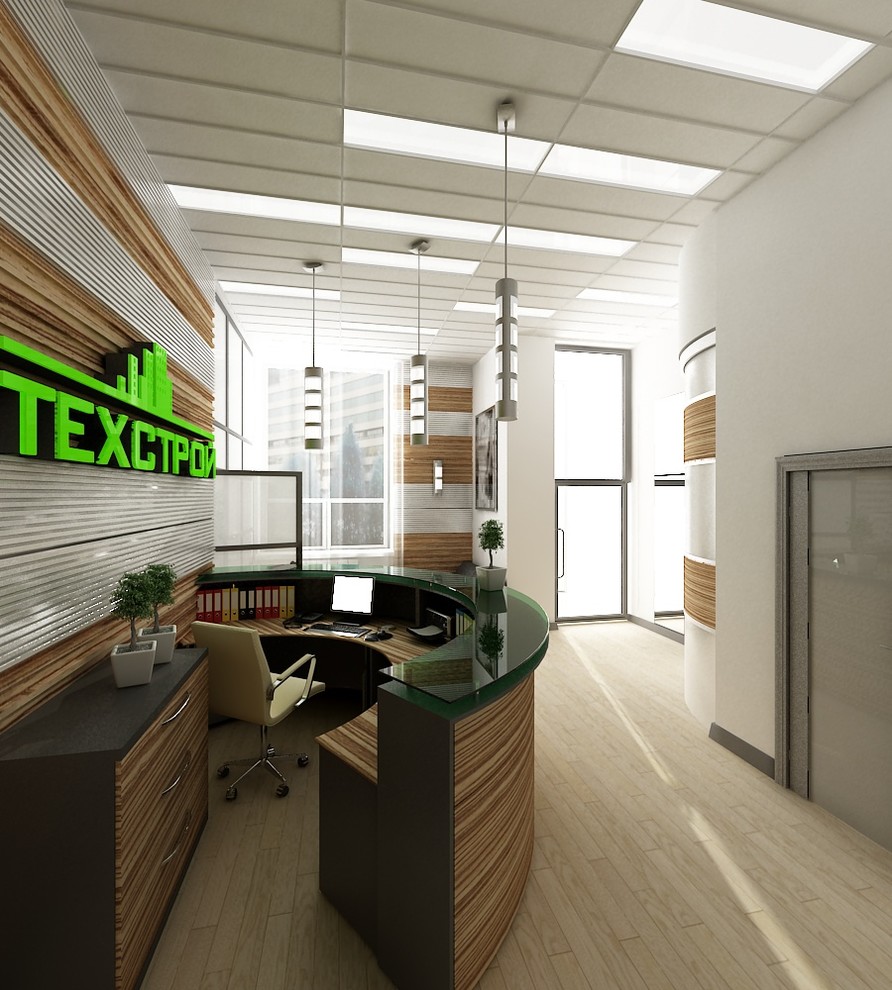 Дизайн-проект офиса "Техстрой" 2018 год. Ресепшин.