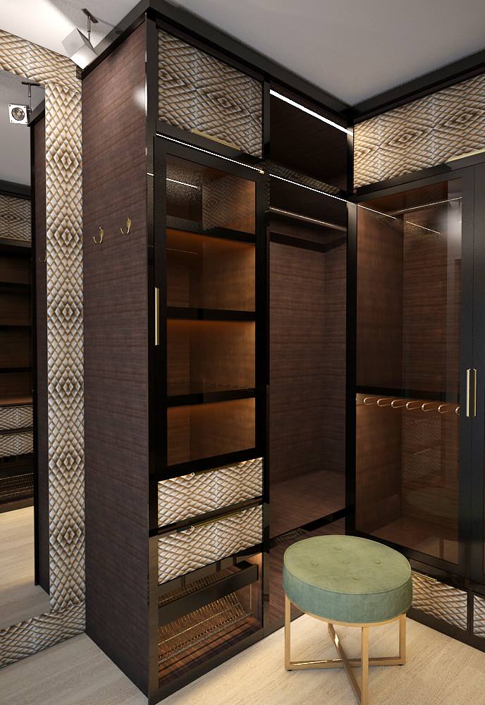Дизайн проект гардеробной комнаты