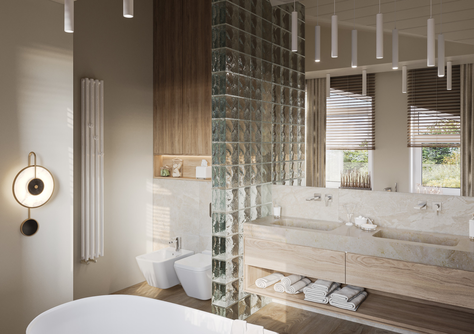 Спальня с ванной комнатой на мансарде