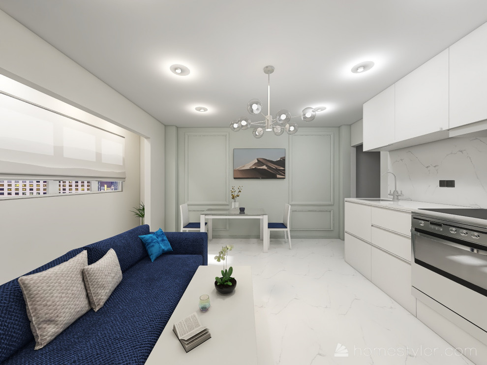 Гостиная на 9 этаже с видом на город (вариант 3)