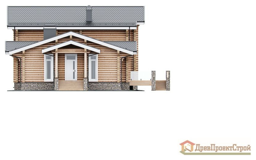 Дом из оцилиндрованных бревен 443,92м². Размеры 27400 х 15630.Проект № 307