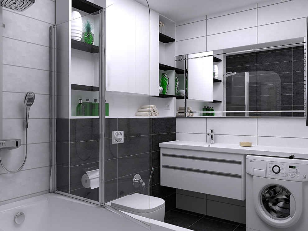 Обложка проекта: ванная комната в Ч/Б