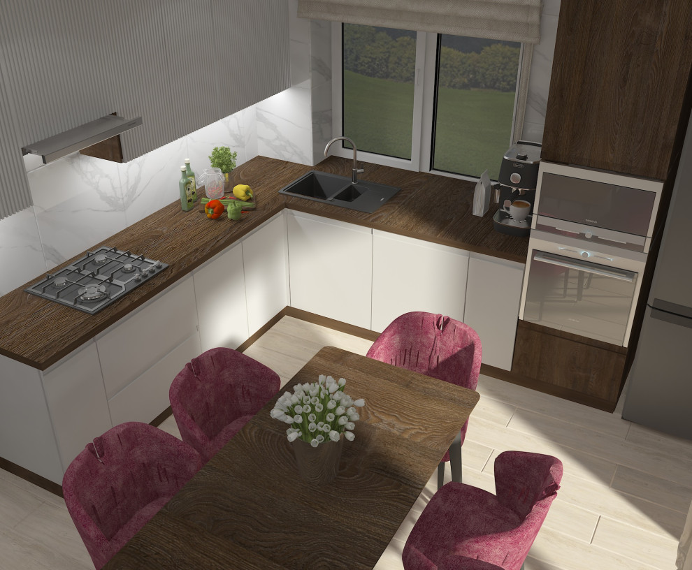 Кухня - гостиная (31,3 кв.м)  в частном доме