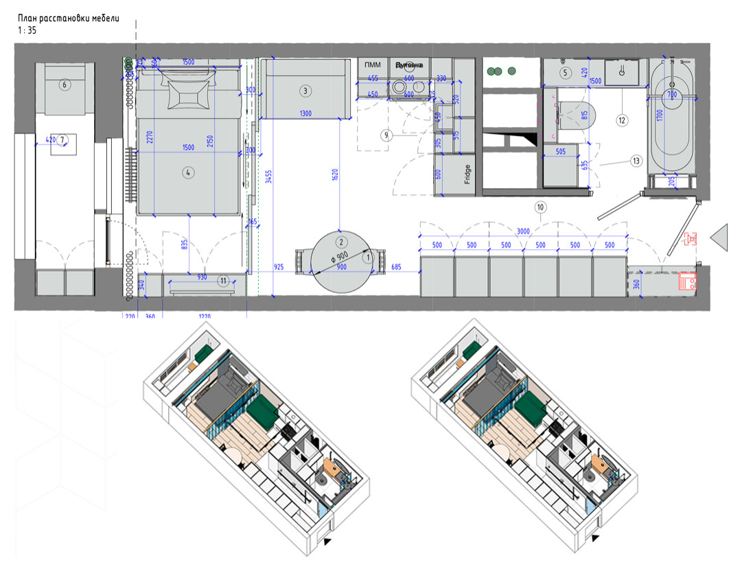 Обложка проекта: Дизайн-проект квартиры-студии в Подмосковье