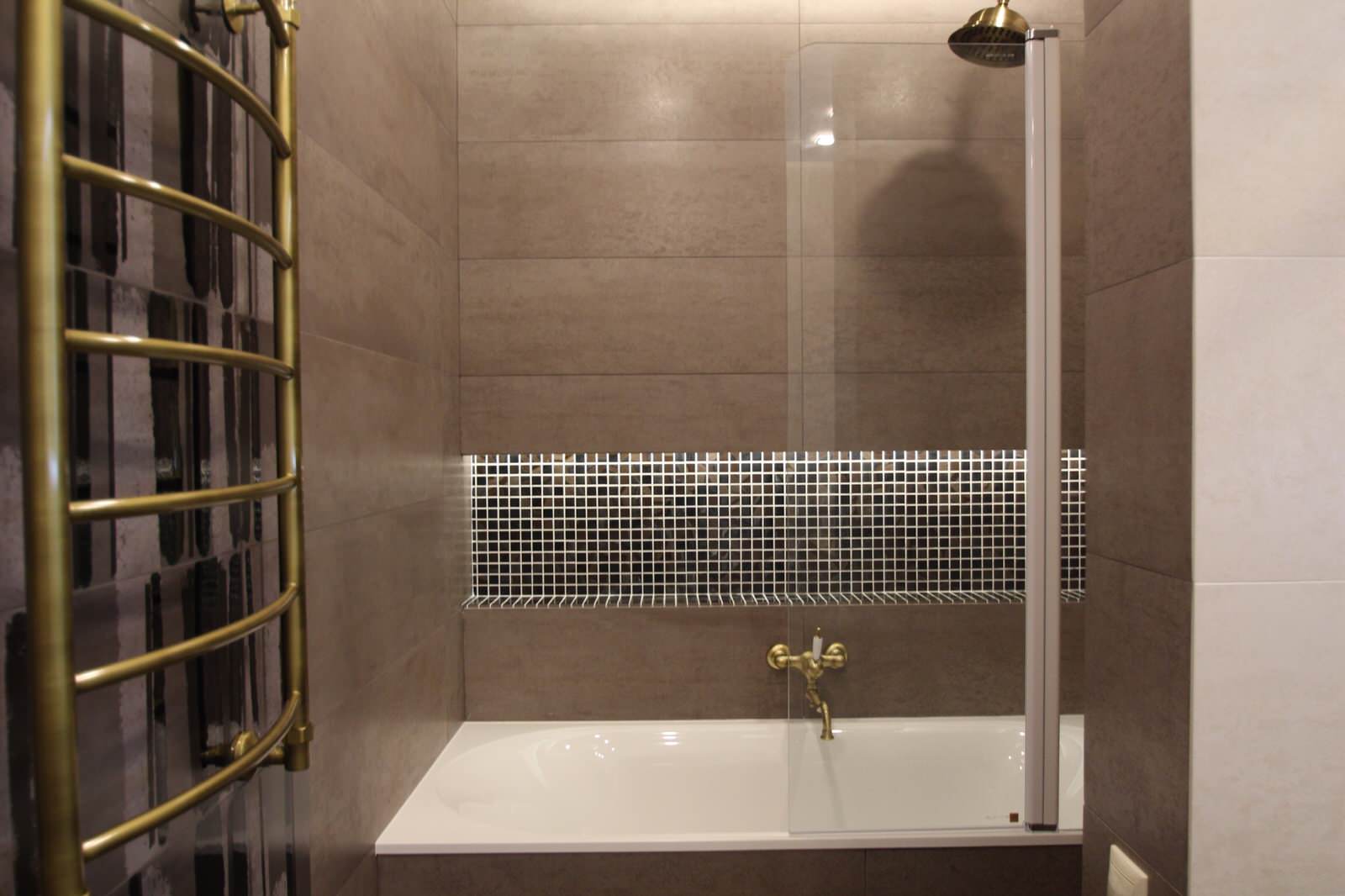 Санузел. Дизайн-проект и готовый результат.