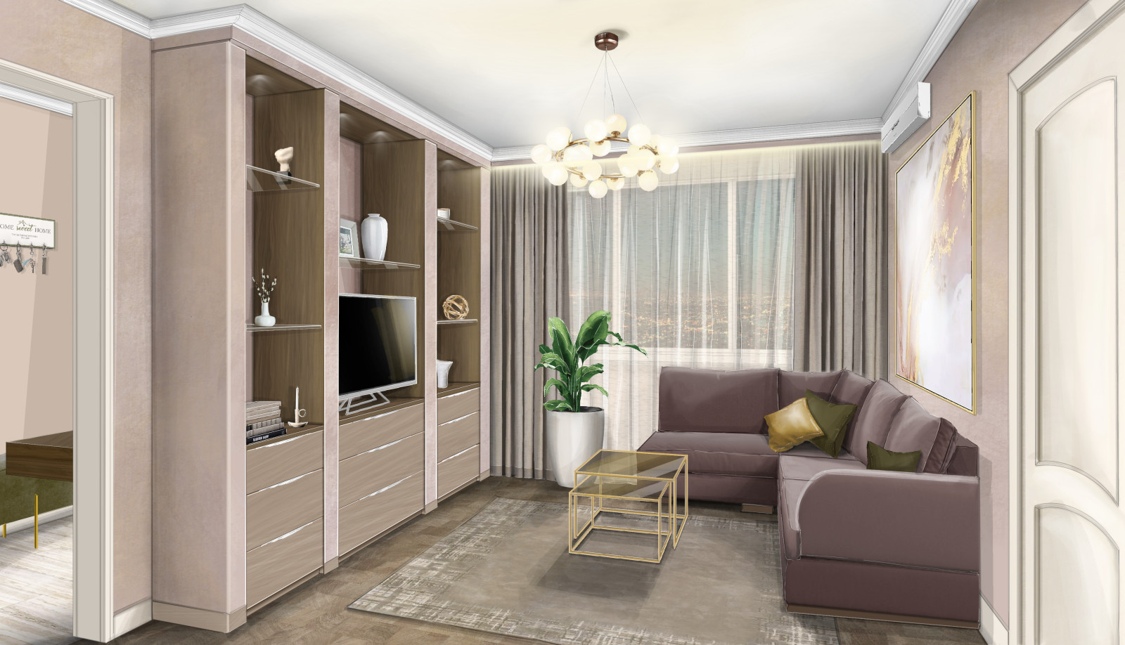 Трехкомнатная квартира - декорирование