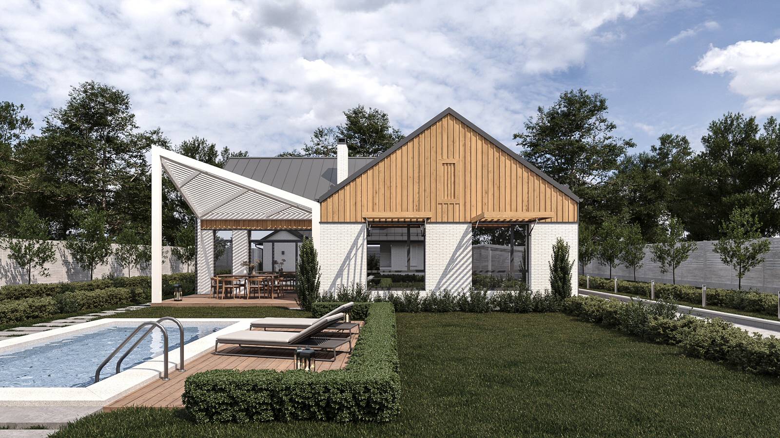 Обложка проекта: Дом в коттеджном посёлке Краснодара для 5 человек