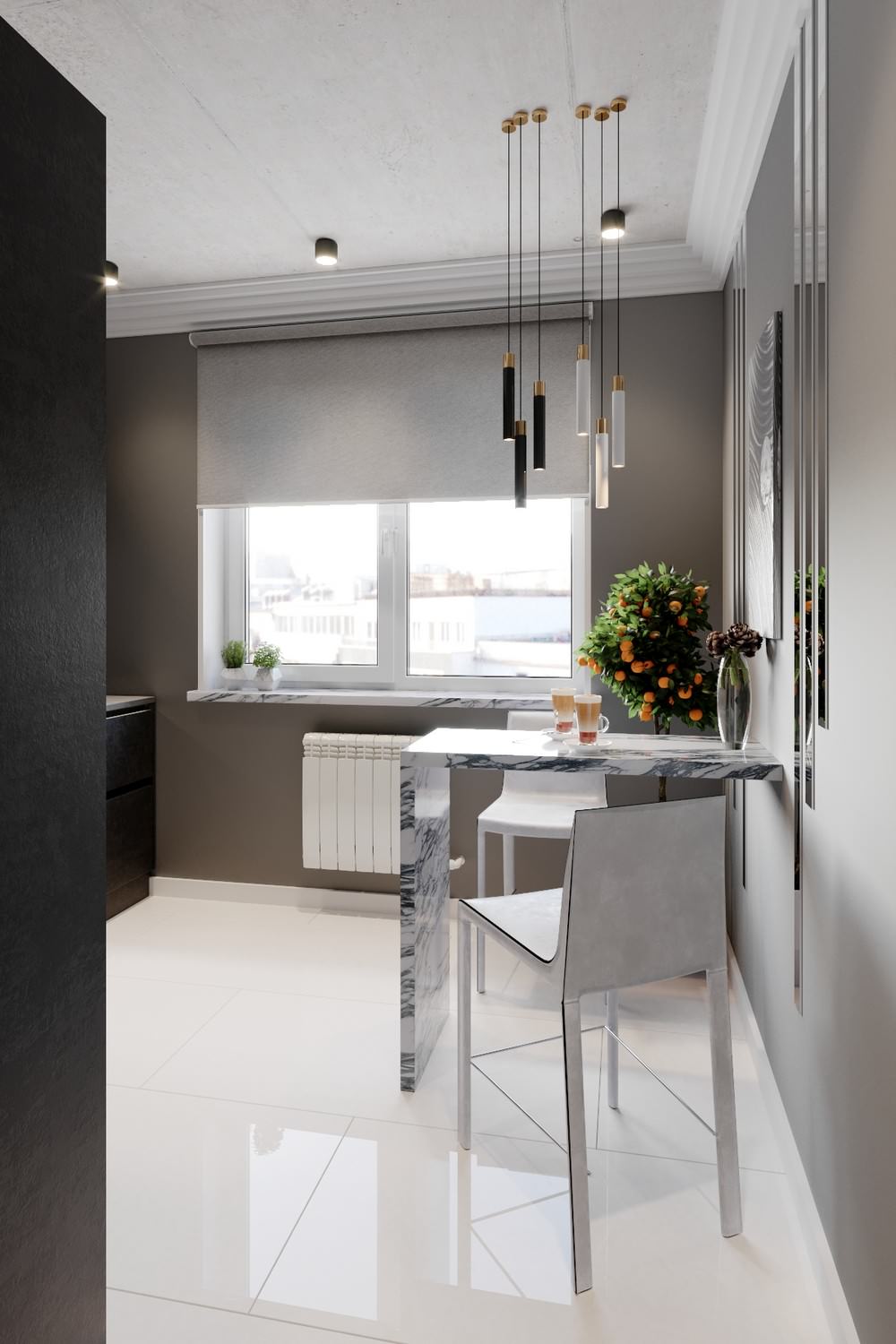 Models in party dresses - дизайн квартиры в стиле лофт и ар-деко, 54 кв.м.