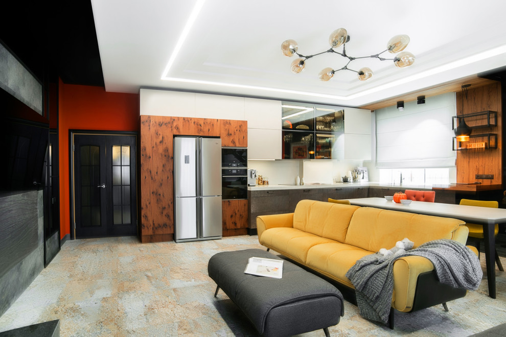 Яркая гостиная для ярких заказчиков