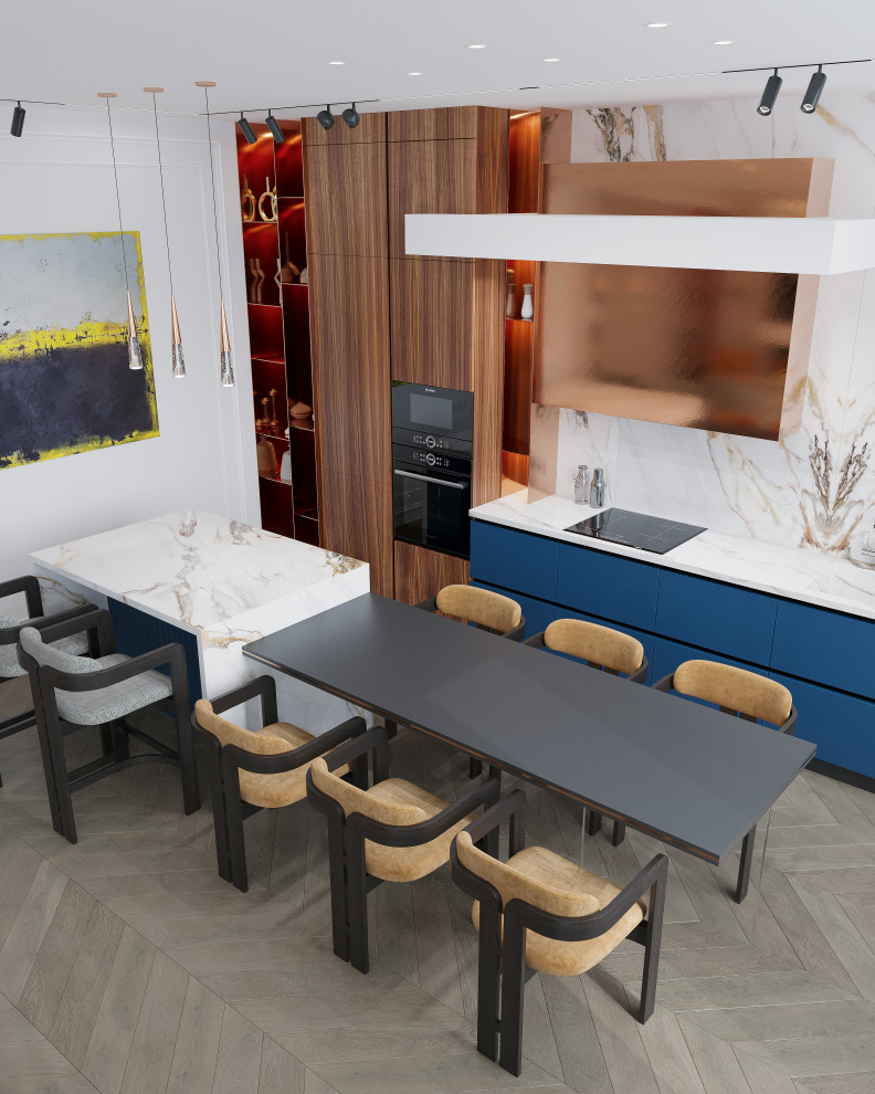 Обложка проекта: Проект Copper House - ЖК Серебряный парк (Кухня-гостиная)