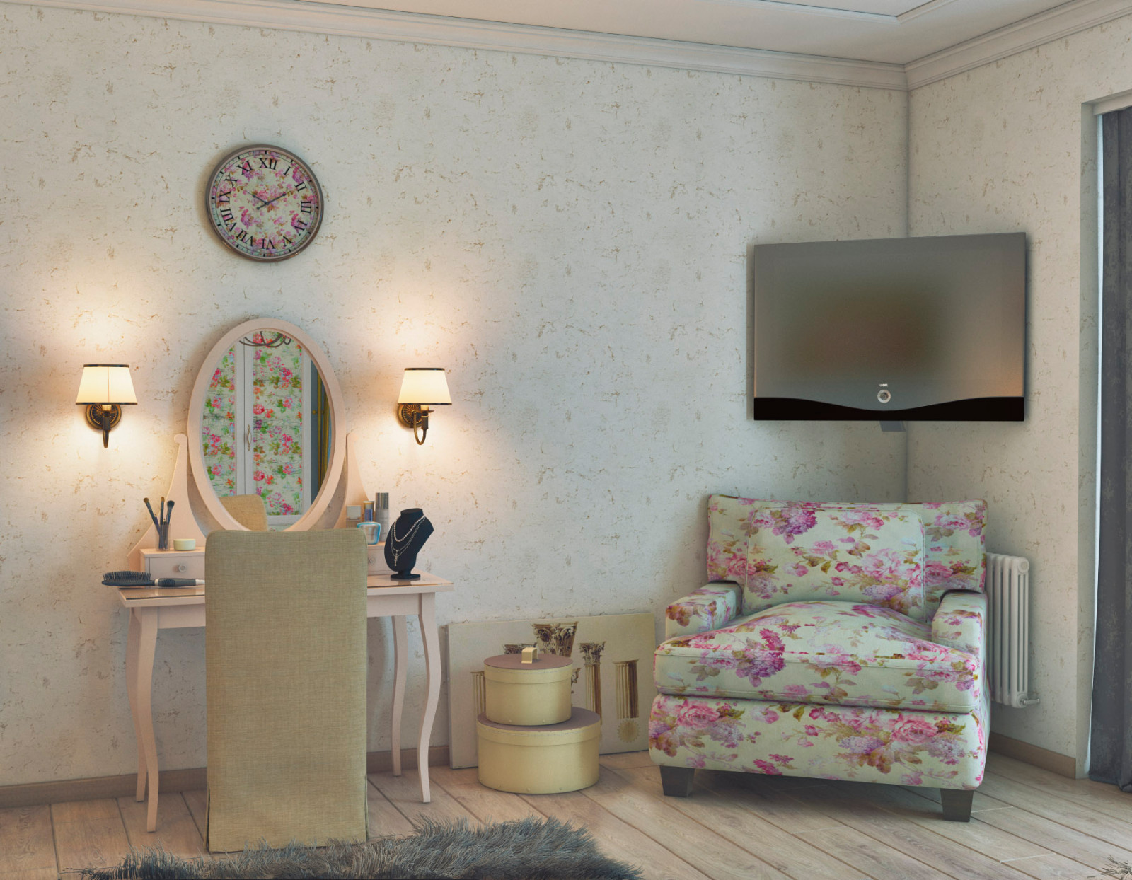 Интерьер трёхкомнатной квартиры. Лофт.