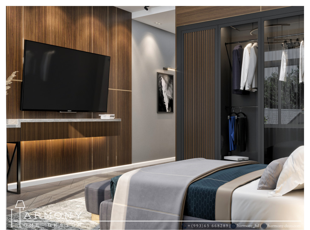 Дизайн-проект спальни общей площадью 25 м2