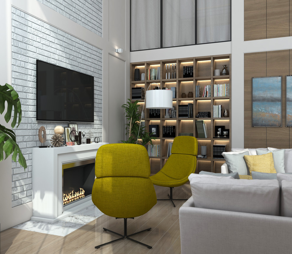 Апартаменты проспект Мира. Каминная зона