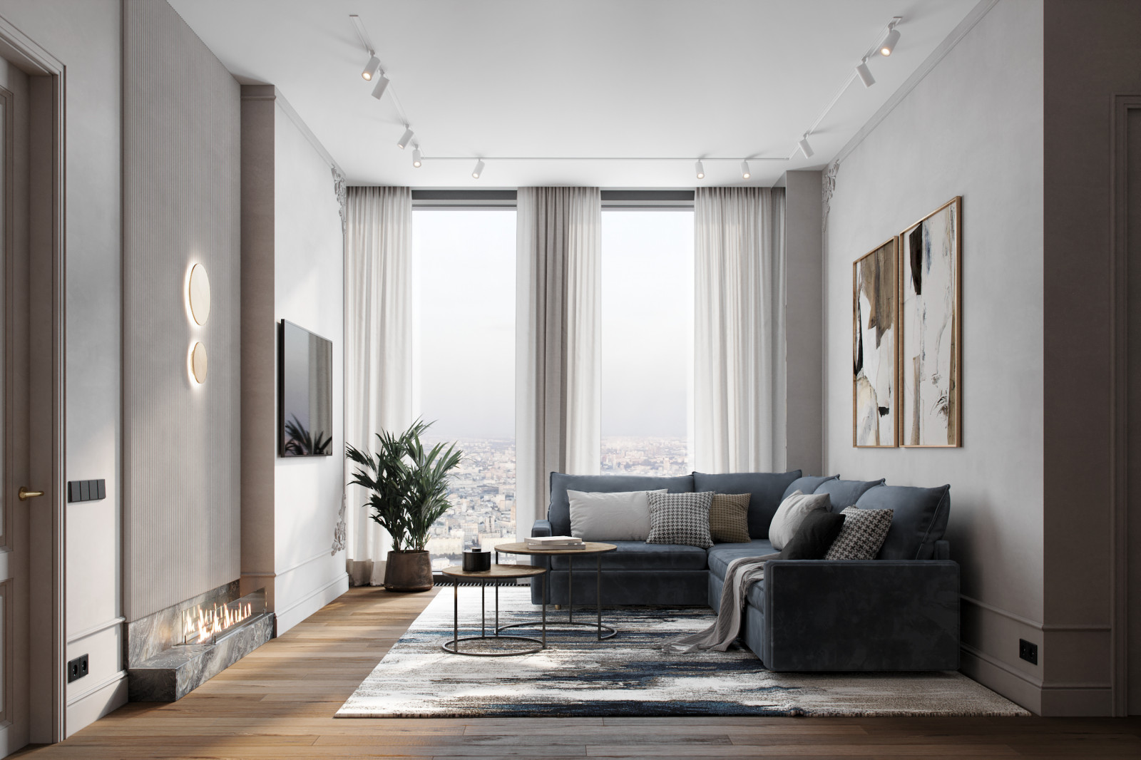 Дизайн кв Moskow Citi