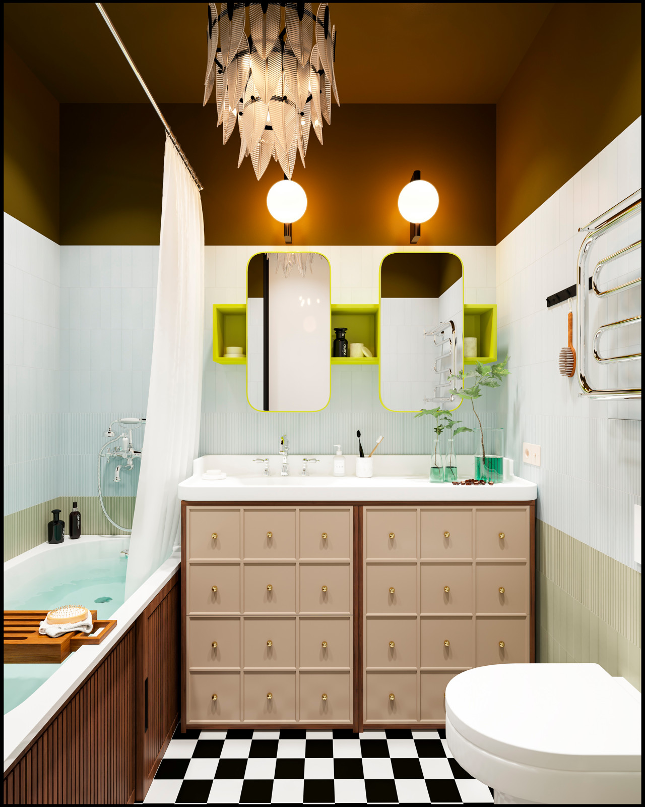 Необычная яркая современная классика на 60 м2 в квартире от ПИК