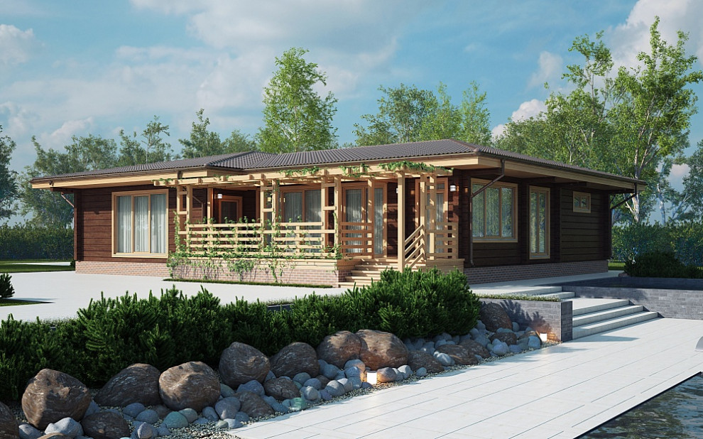 Одноэтажный дом из клееного бруса | Пегас 236