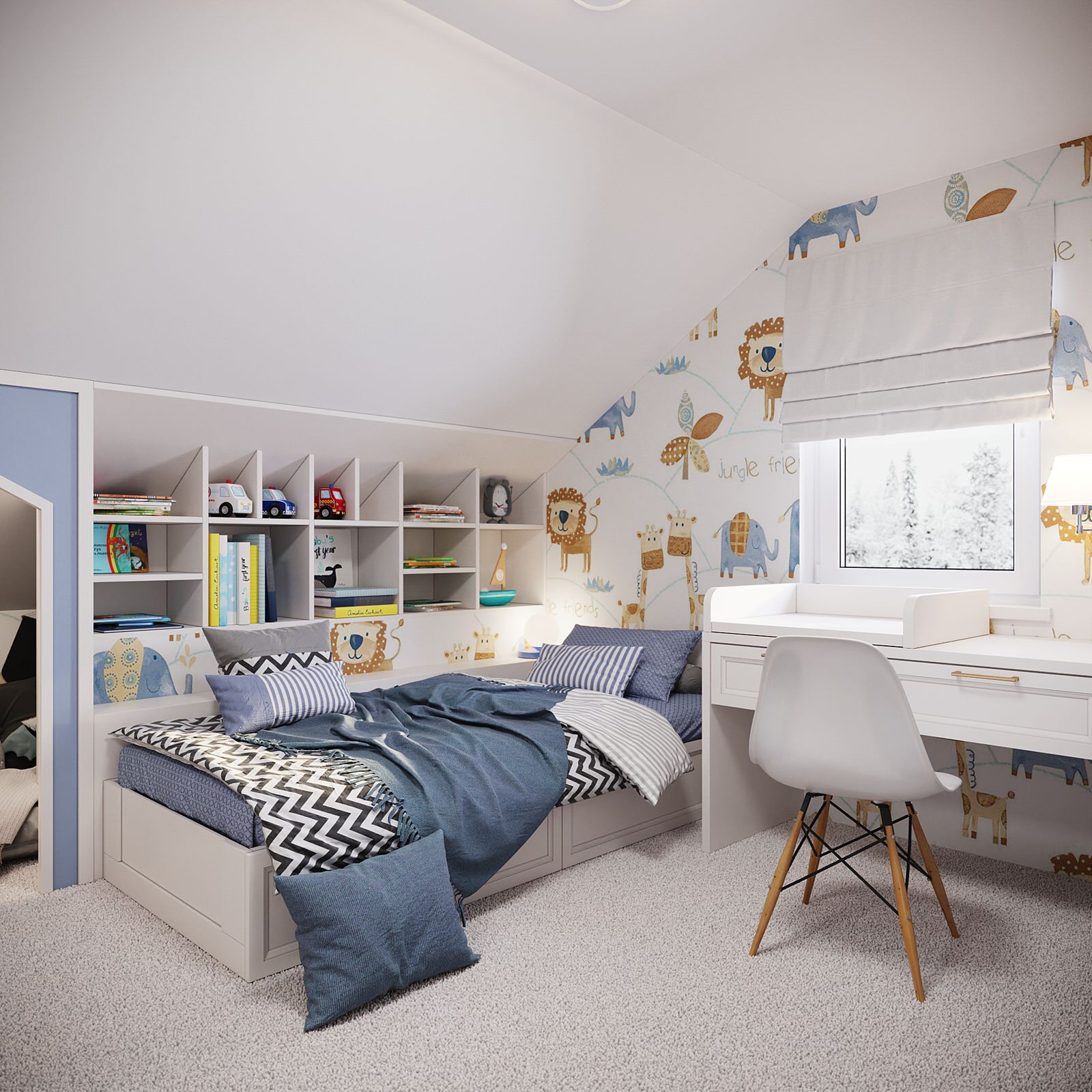 Обложка проекта: Детская в мансарде