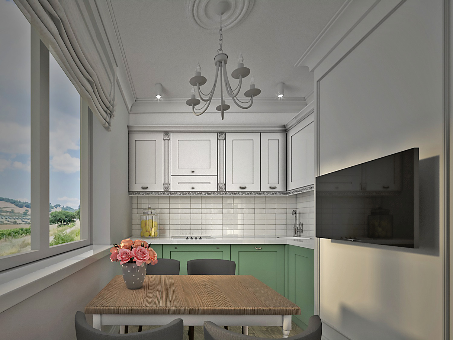 Однокомнатная квартира в Средиземноморском стиле