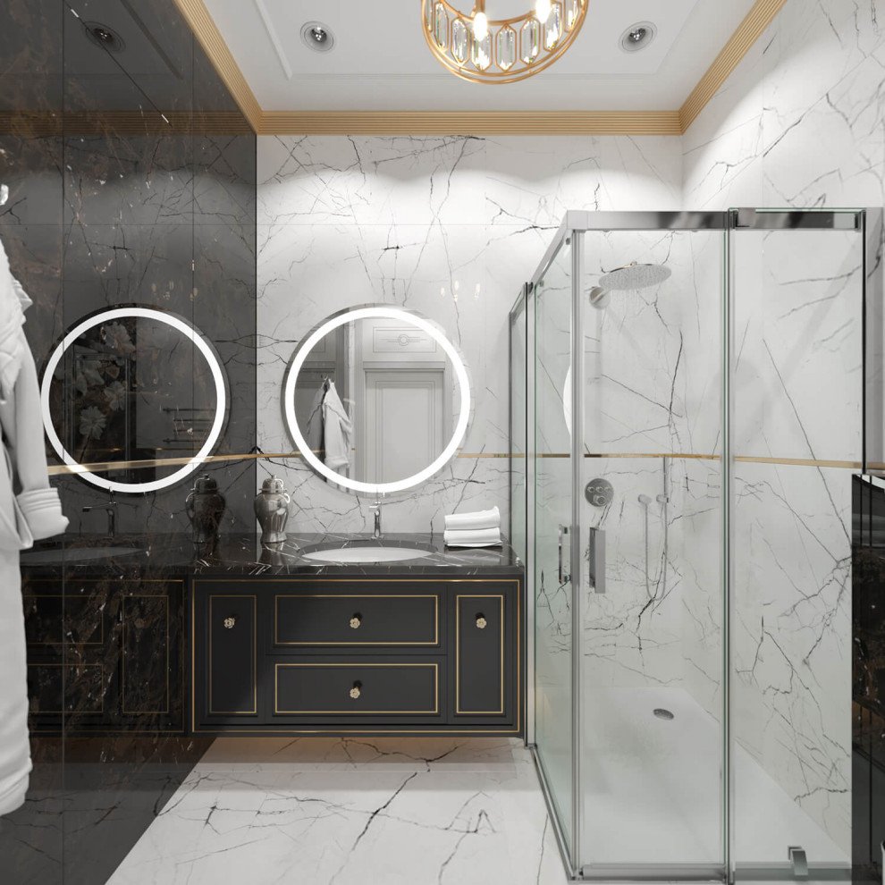 Дизайн интерьера одноэтажного жилого дома в стиле арт-деко