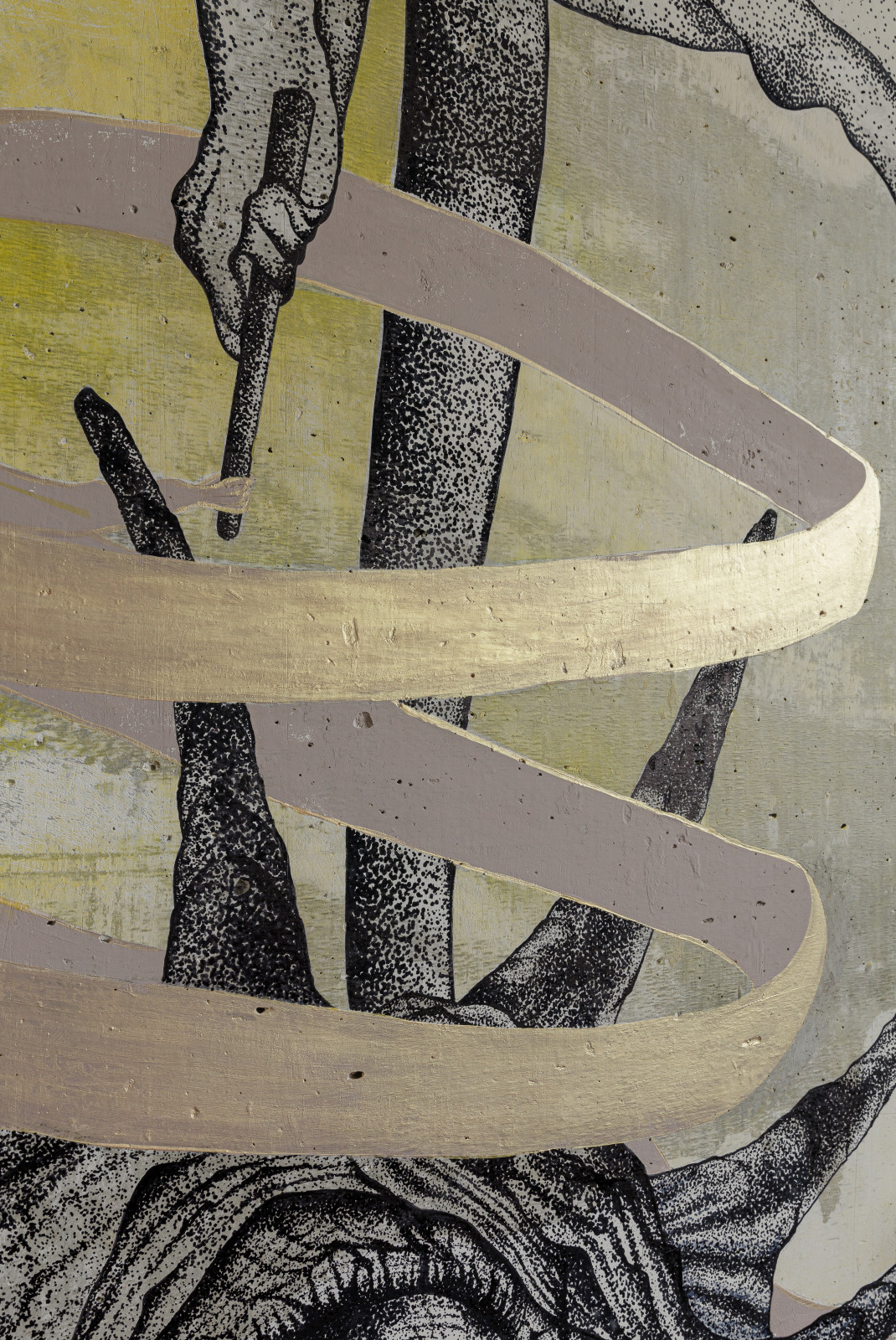 Обложка проекта: Нереоцистис играет с лентой: графическая роспись в интерьере